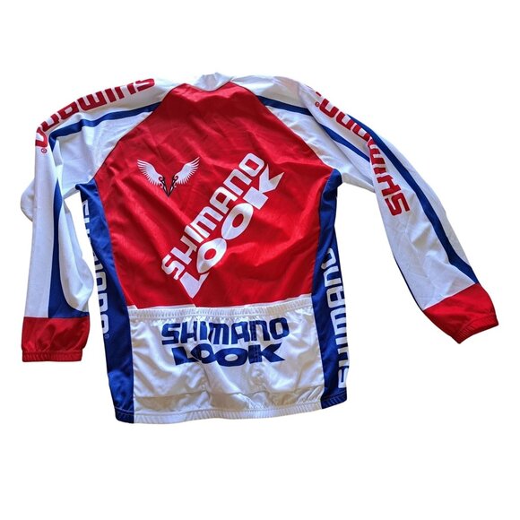 Shimano Look Classique Long-Sleeve Cycling Jersey XXL Red/White/Blue Men's - Picture 1 of 7